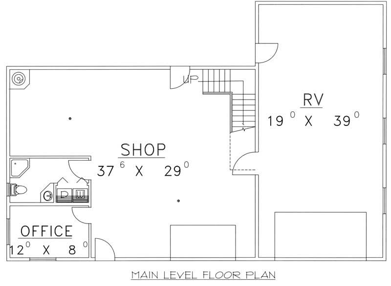 Floor Plan First Story of Garage Plan #132-1448
