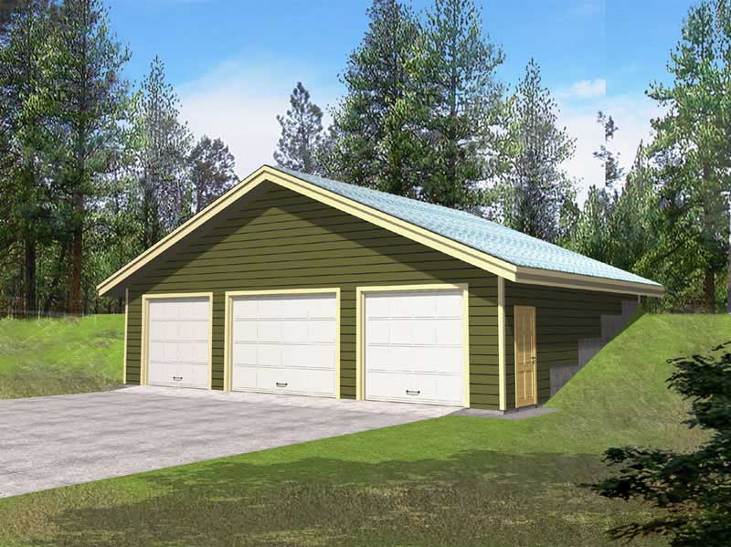 Front Elevation of this Garage House (#132-1449) at The Plan Collection.