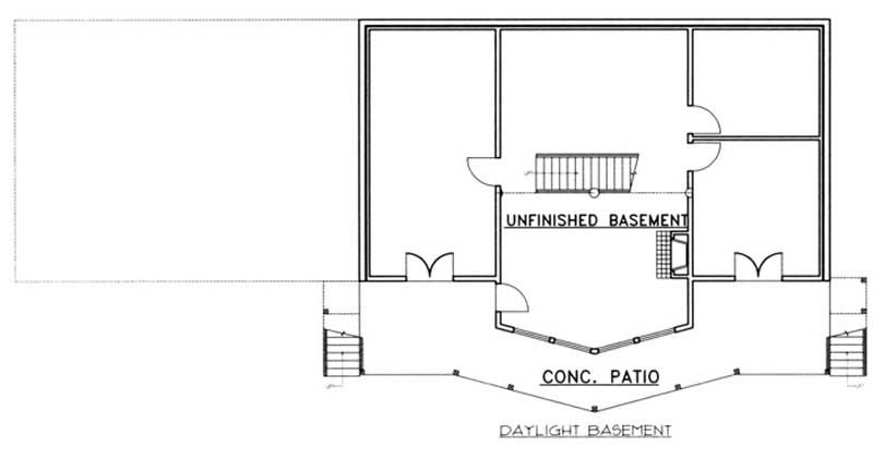 Floor Plan Basement of Southern Plan #132-1452
