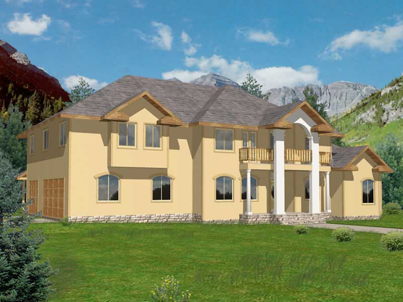 Front Elevation of this Contemporary House (#132-1453) at The Plan Collection.