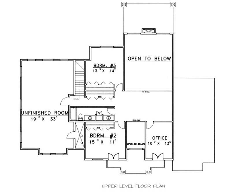 Floor Plan Second Story of Plan #132-1453