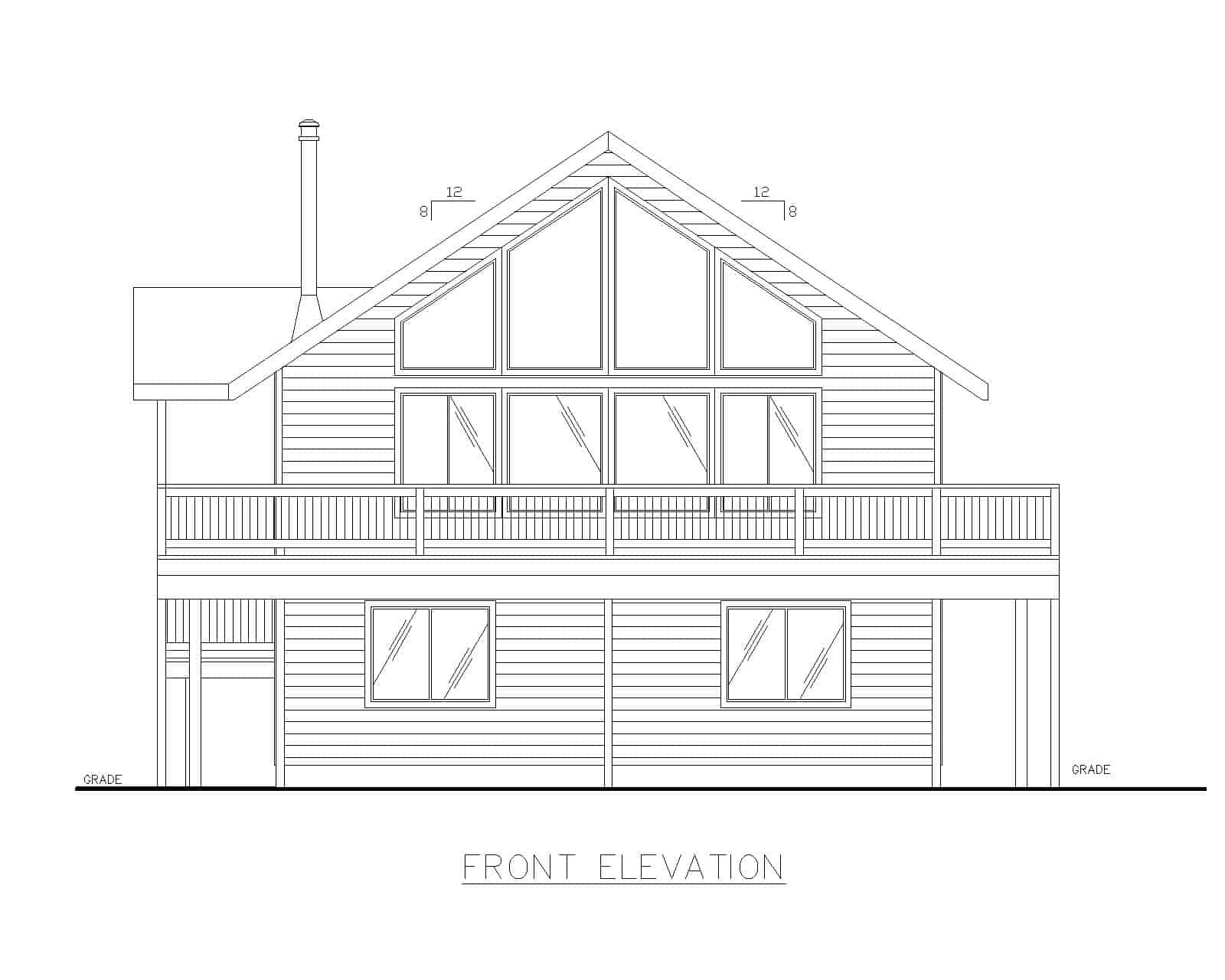 Home Plan Front Elevation of this 3-Bedroom,1232 Sq Ft Plan -132-1454