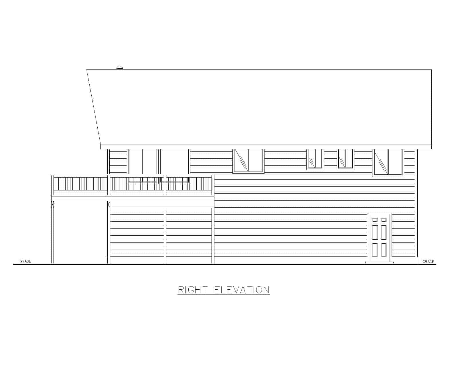 Home Plan Right Elevation of this 3-Bedroom,1232 Sq Ft Plan -132-1454