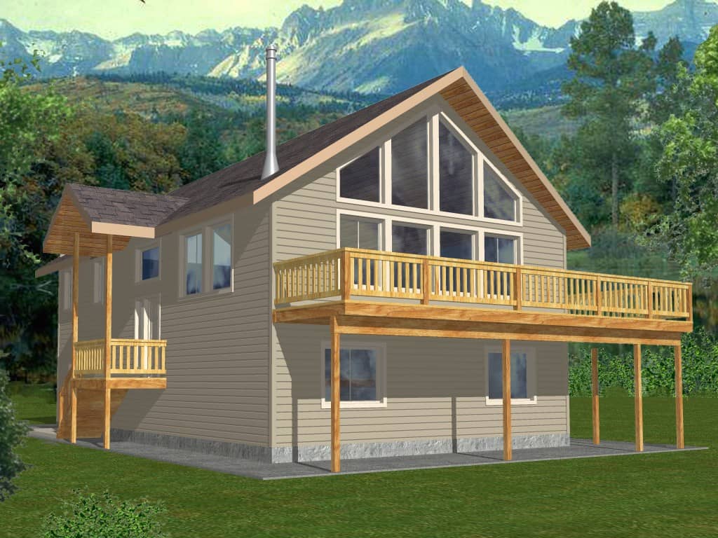 Front Elevation of this Vacation Homes House (#132-1454) at The Plan Collection.