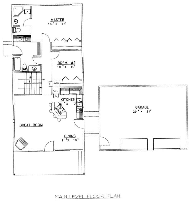Floor Plan First Story of Vacation Homes Plan #132-1456