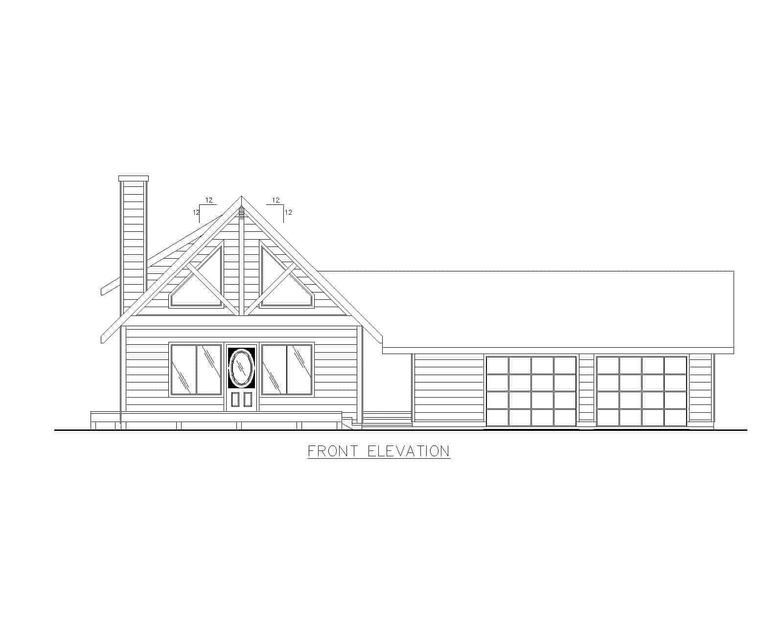 Home Plan Front Elevation of this 2-Bedroom,1600 Sq Ft Plan -132-1456