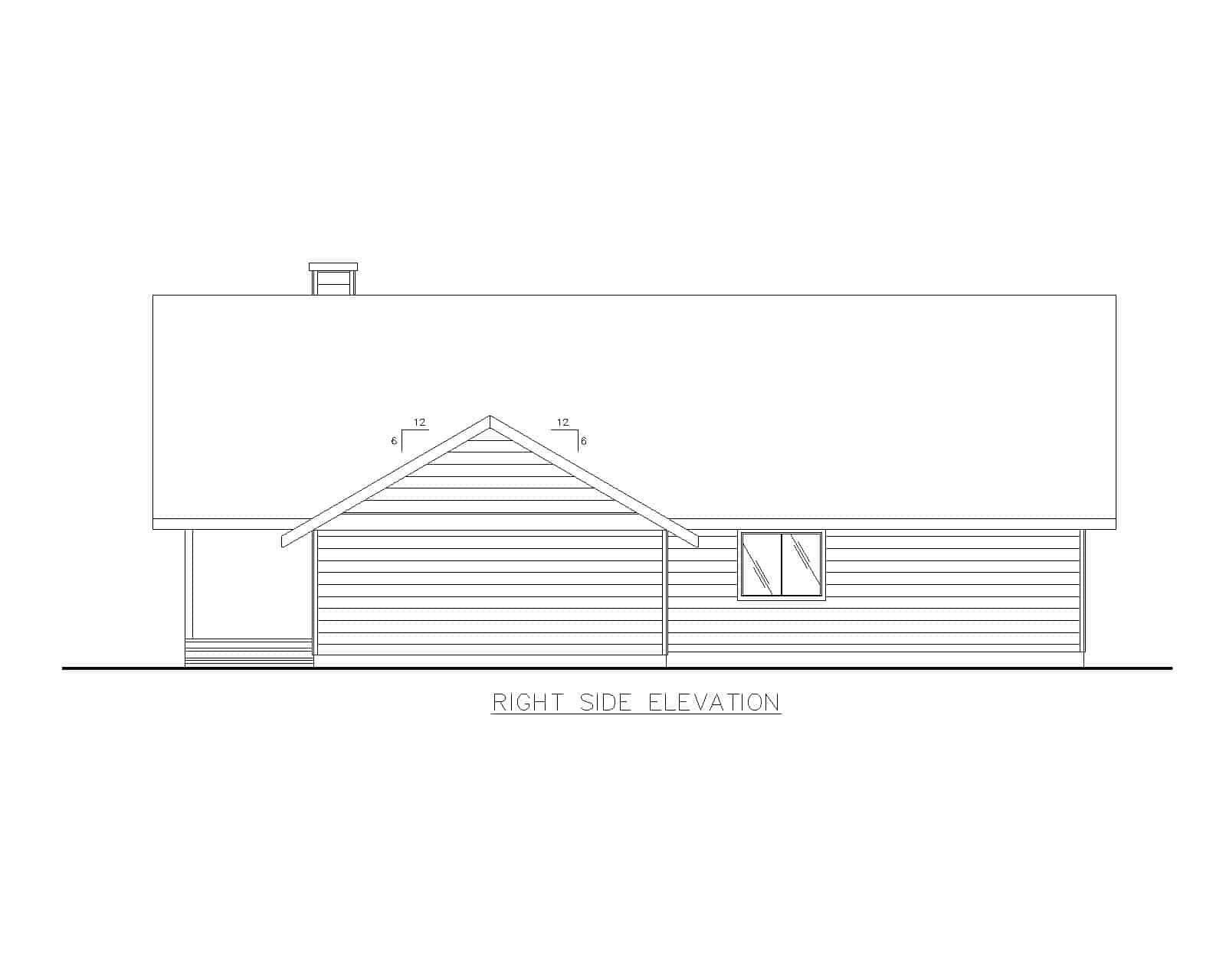 Home Plan Right Elevation of this 2-Bedroom,1600 Sq Ft Plan -132-1456