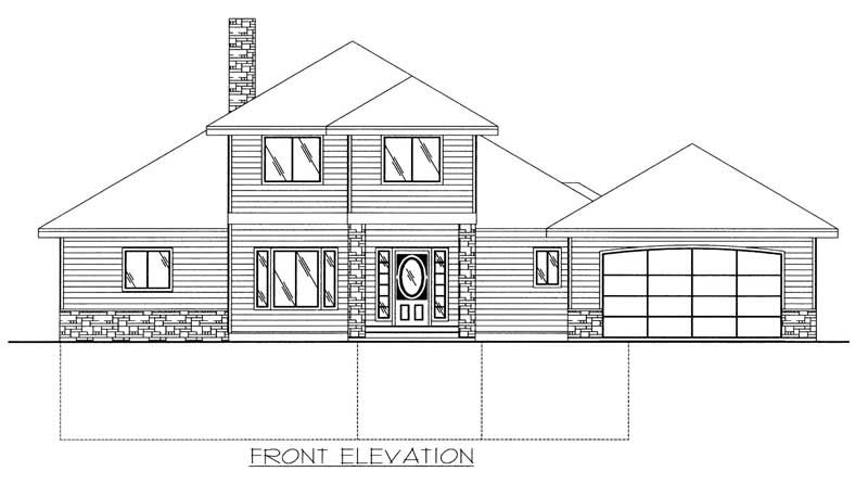 Home Plan Front Elevation of this 1-Bedroom,2776 Sq Ft Plan -132-1457