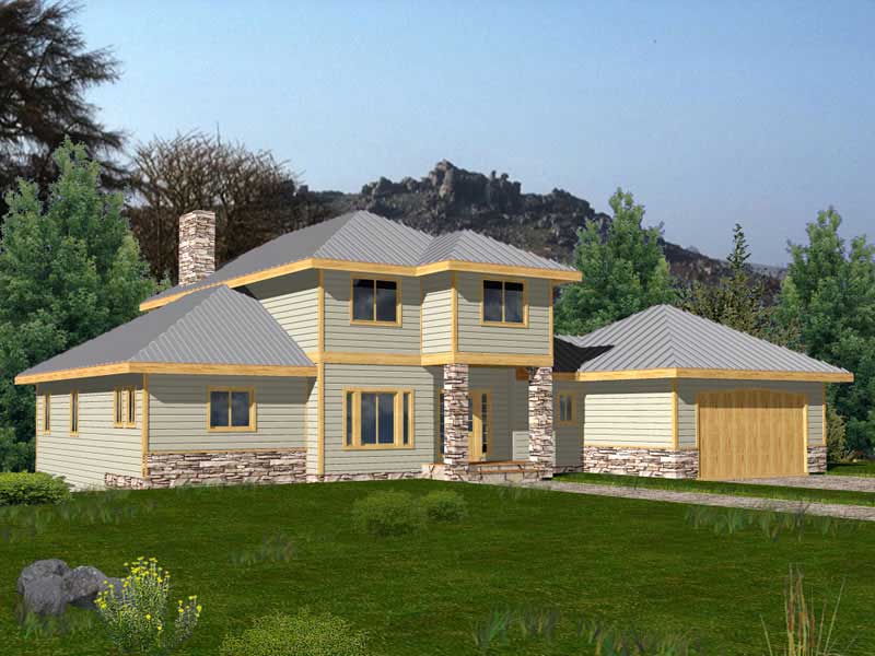 Front Elevation of this Southern House (#132-1457) at The Plan Collection.