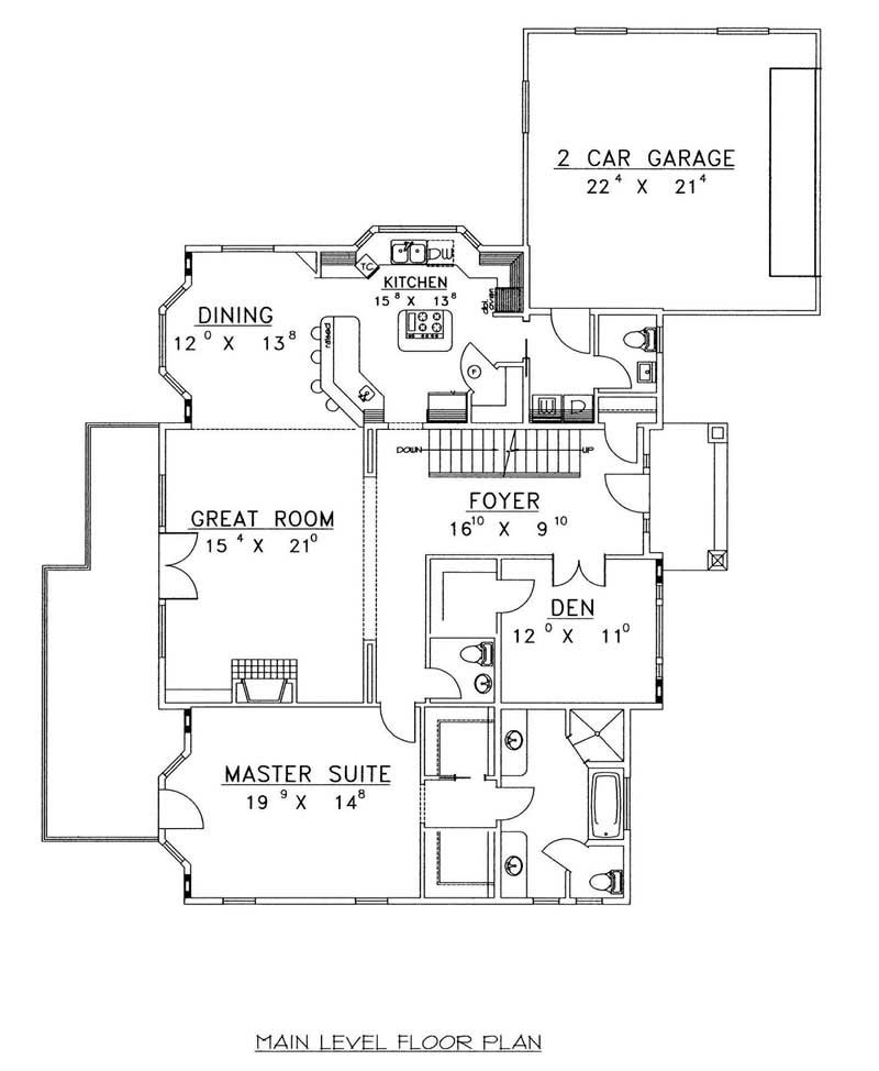 Floor Plan First Story of Southern Plan #132-1457