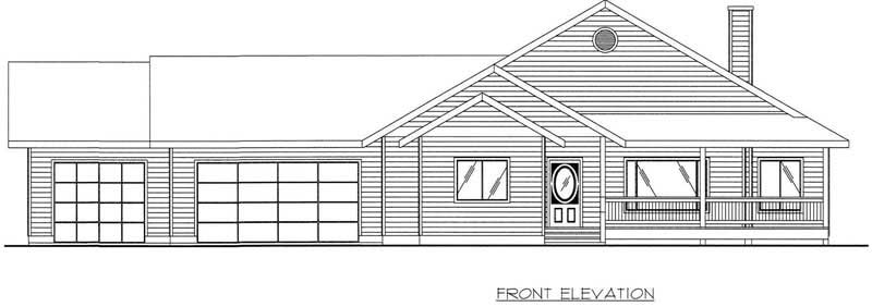 Home Plan Front Elevation of this 3-Bedroom,1739 Sq Ft Plan -132-1458