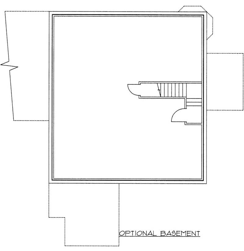 Floor Plan Basement of Ranch Plan #132-1458