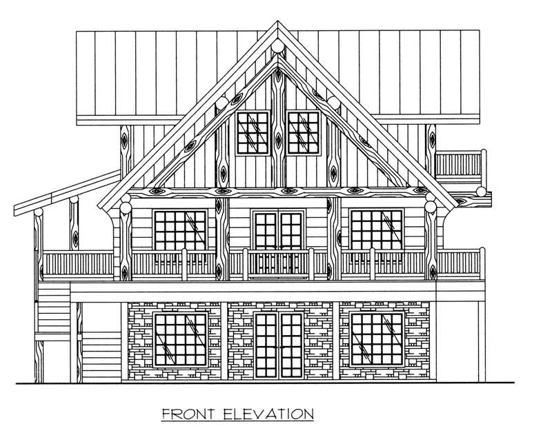 Home Plan Front Elevation of this 4-Bedroom,3108 Sq Ft Plan -132-1463