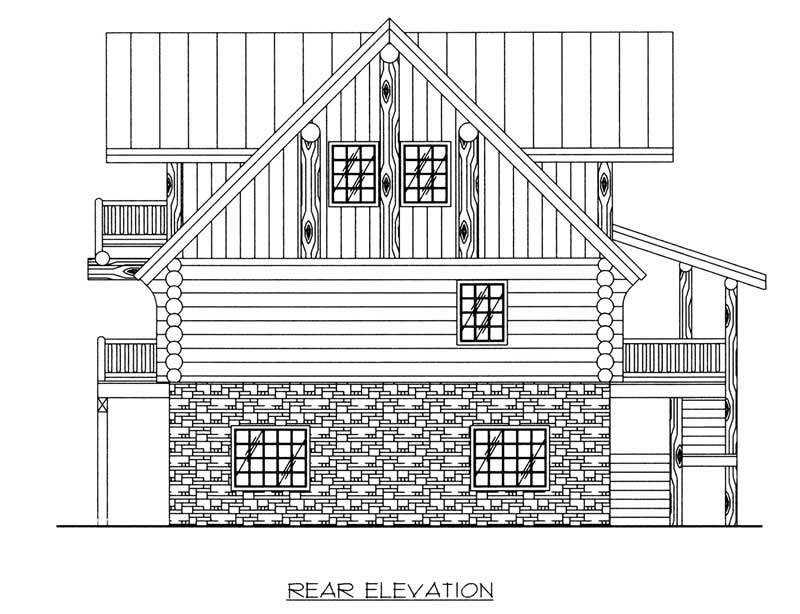 Home Plan Rear Elevation of this 4-Bedroom,3108 Sq Ft Plan -132-1463