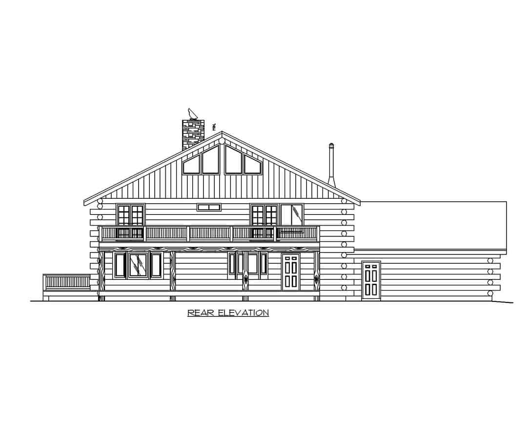 Home Plan Rear Elevation of this 3-Bedroom,3121 Sq Ft Plan -132-1464