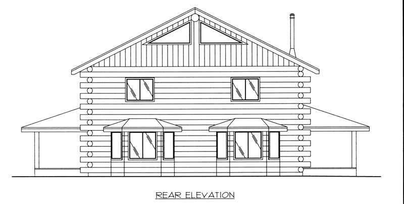 Home Plan Rear Elevation of this 3-Bedroom,2783 Sq Ft Plan -132-1465