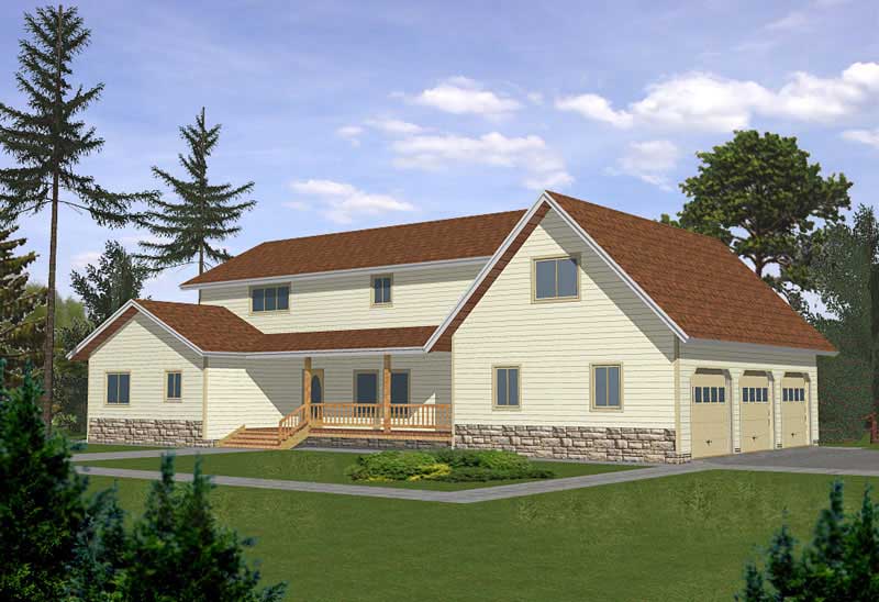 Front Elevation of this Contemporary House (#132-1468) at The Plan Collection.