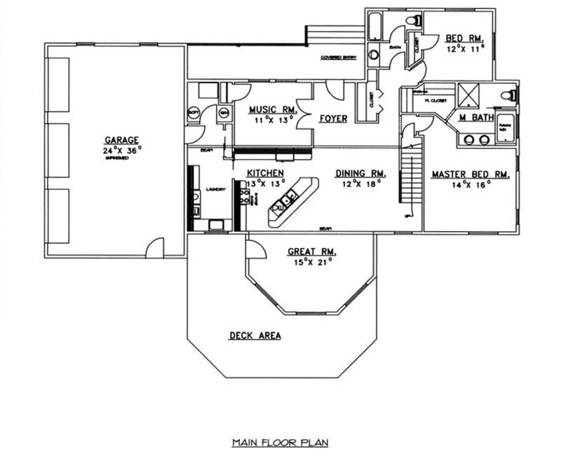 Floor Plan First Story of Contemporary Plan #132-1468