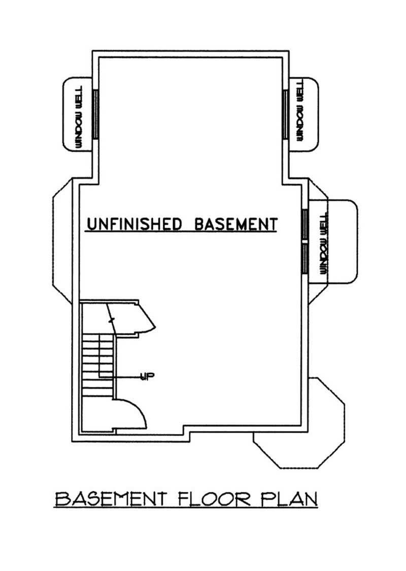 Floor Plan Basement of Victorian Plan #132-1469