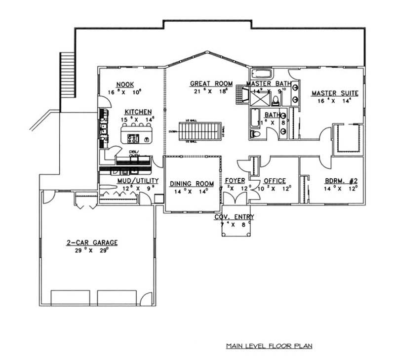 Floor Plan First Story of Log Cabin Plan #132-1470