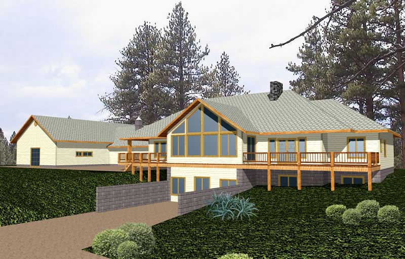 Front Elevation of this Ranch House (#132-1473) at The Plan Collection.