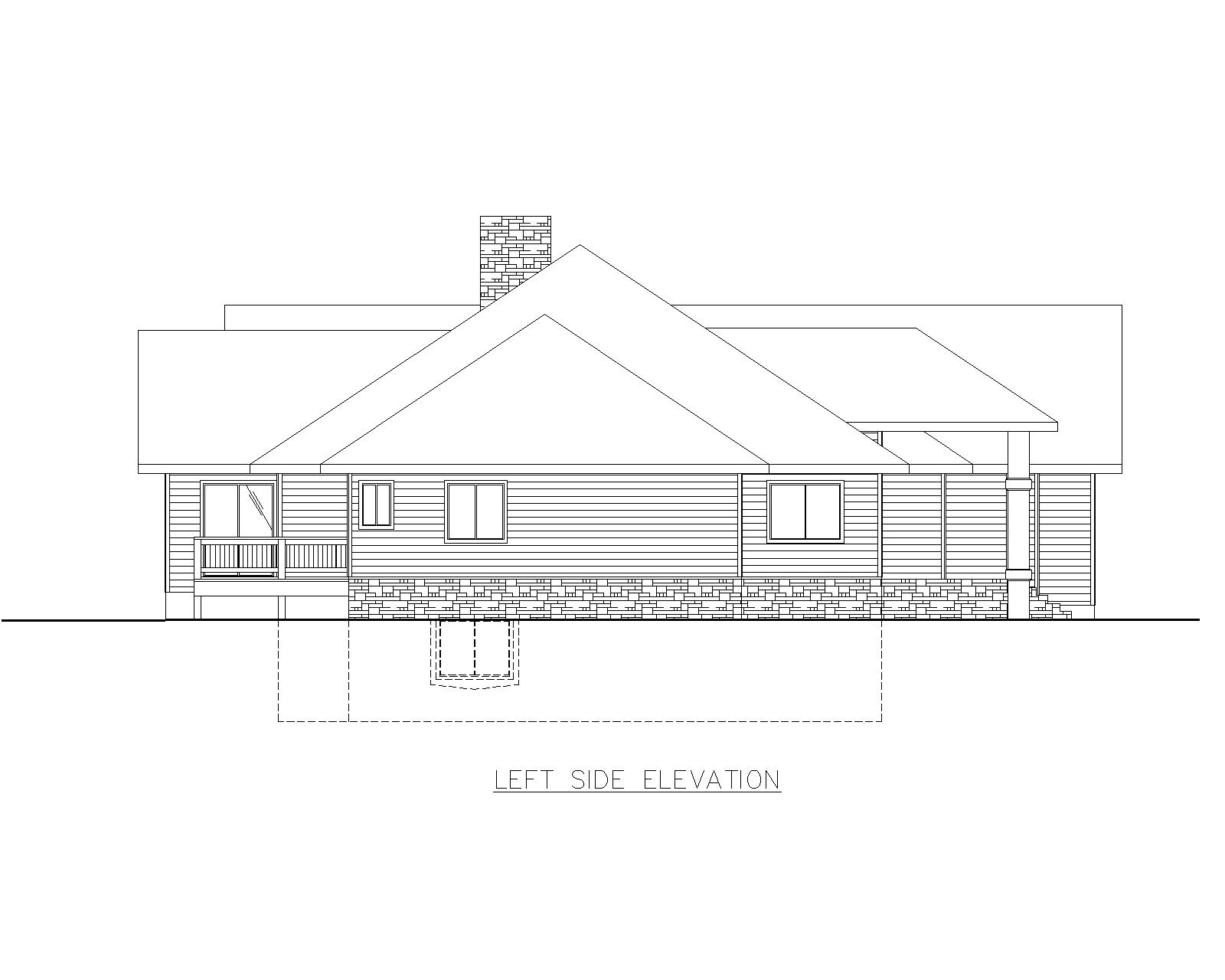 Home Plan Left Elevation of this 5-Bedroom,5824 Sq Ft Plan -132-1473