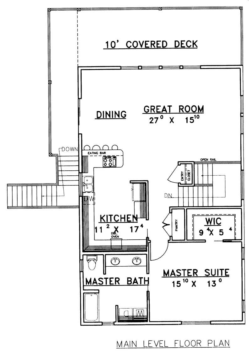 Floor Plan First Story of Vacation Homes Plan #132-1477