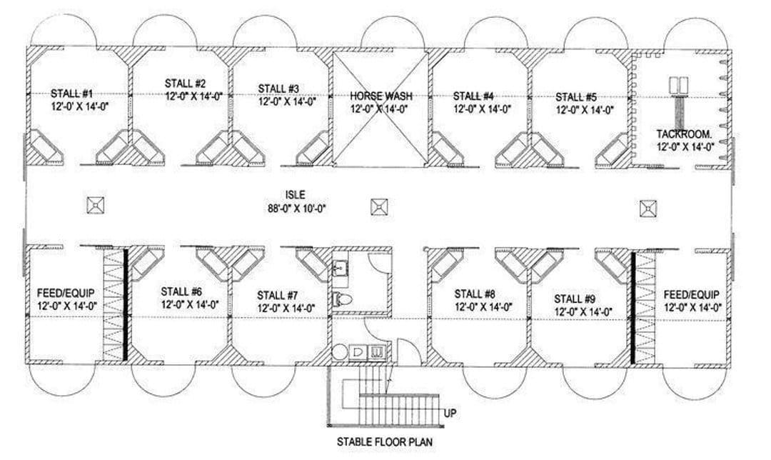 Main Level of Barndominium Plan #132-1480