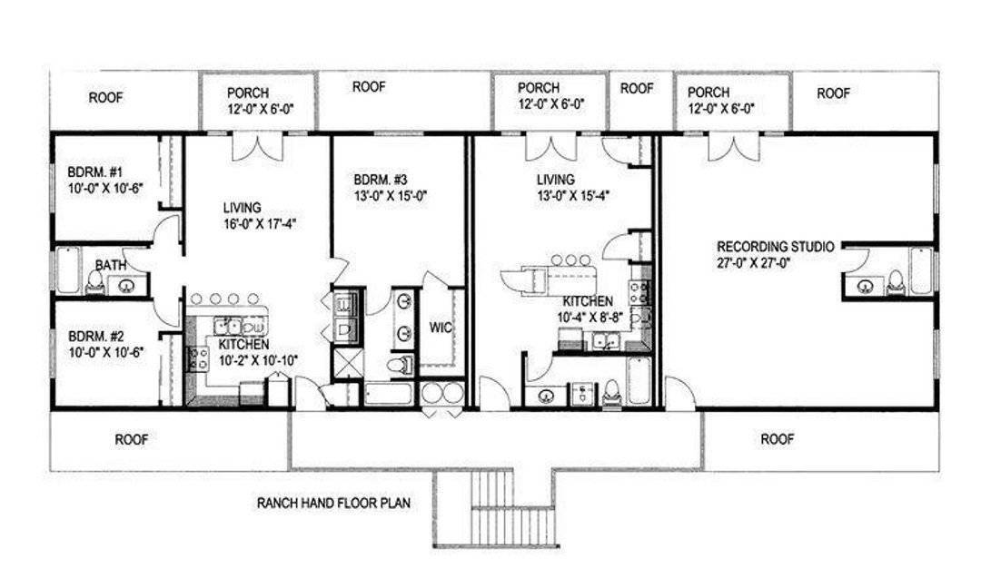 Upper Level of Barndominium Plan #132-1480