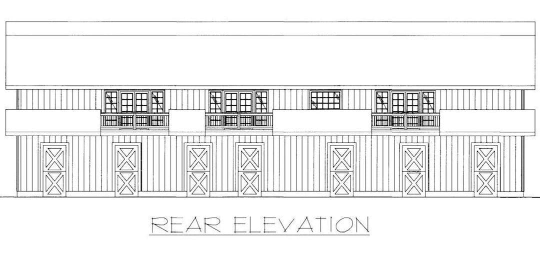 Home Plan Rear Elevation of this 3-Bedroom,2464 Sq Ft Plan -132-1480