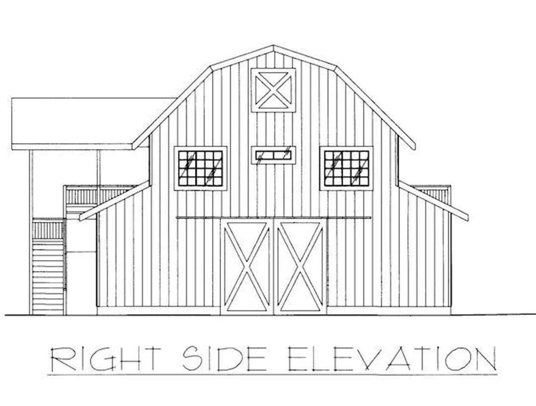 Home Plan Right Elevation of this 3-Bedroom,2464 Sq Ft Plan -132-1480
