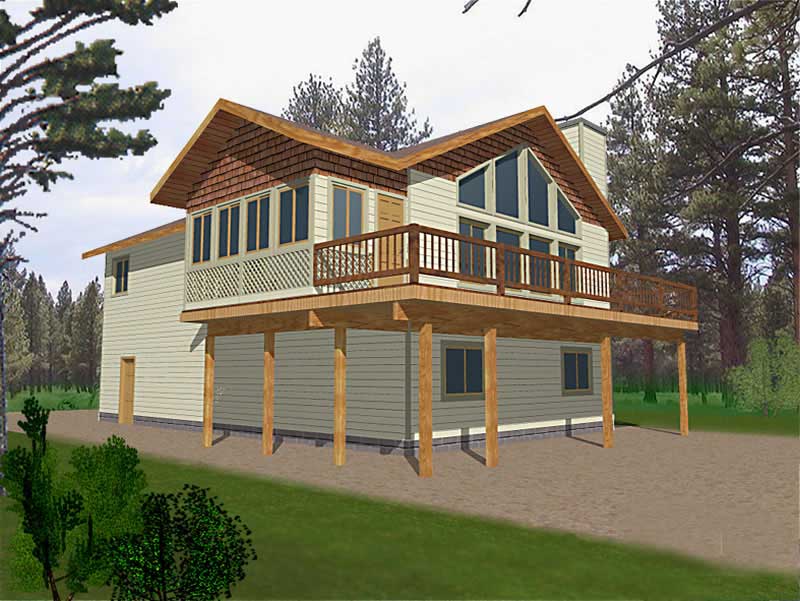 Front Elevation of this Concrete Block/ ICF Design House (#132-1481) at The Plan Collection.