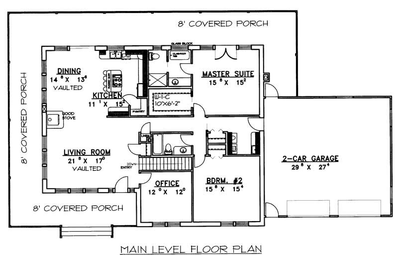 Floor Plan First Story of Concrete Block/ ICF Design Plan #132-1483