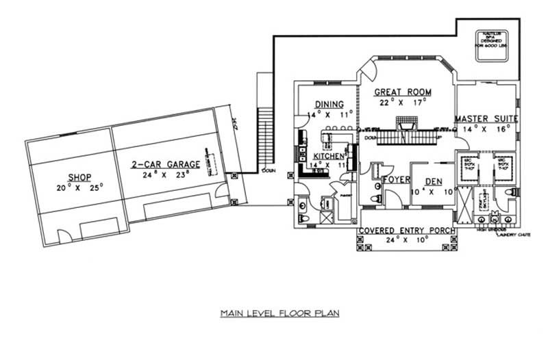 Floor Plan First Story of Concrete Block/ ICF Design Plan #132-1484