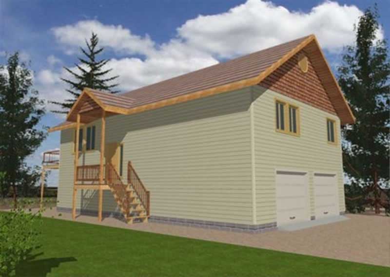 Home Plan Rear Elevation of this 3-Bedroom,2059 Sq Ft Plan -132-1485
