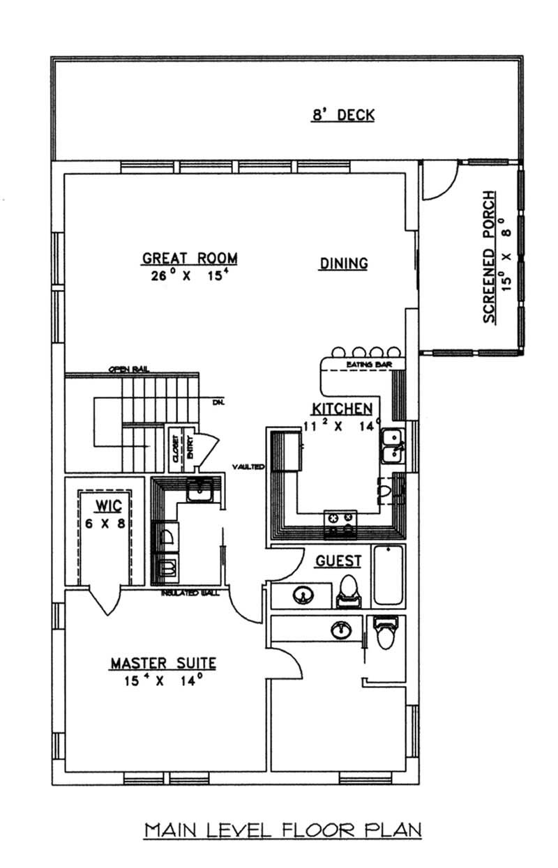 Floor Plan First Story of Concrete Block/ ICF Design Plan #132-1485