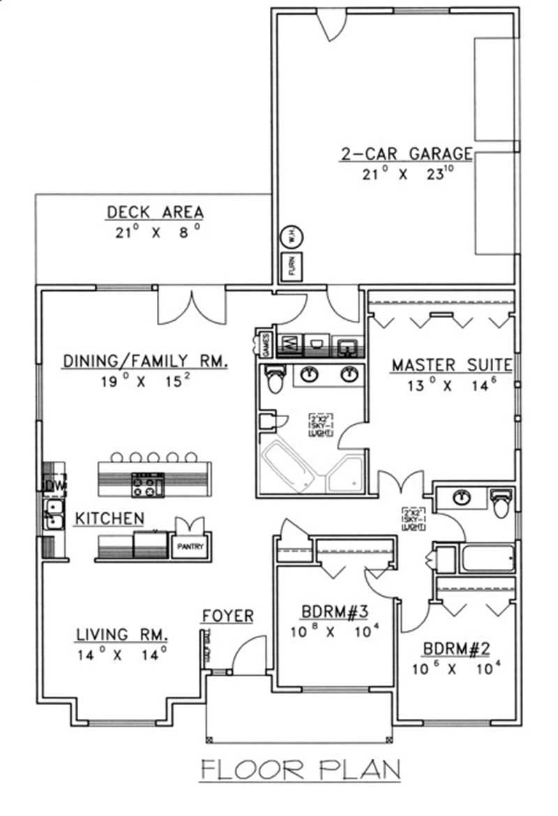 Floor Plan First Story of Craftsman Plan #132-1487