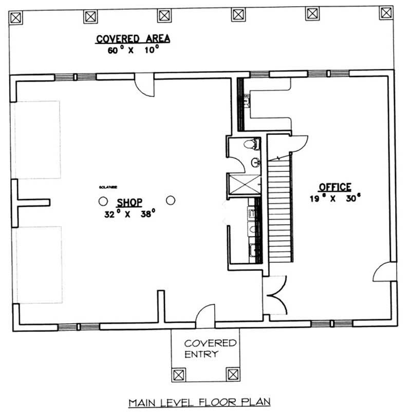 Floor Plan First Story of Concrete Block/ ICF Design Plan #132-1488