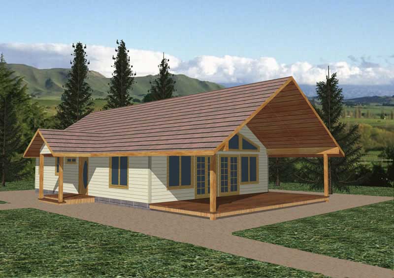 Front Elevation of this Ranch House (#132-1489) at The Plan Collection.