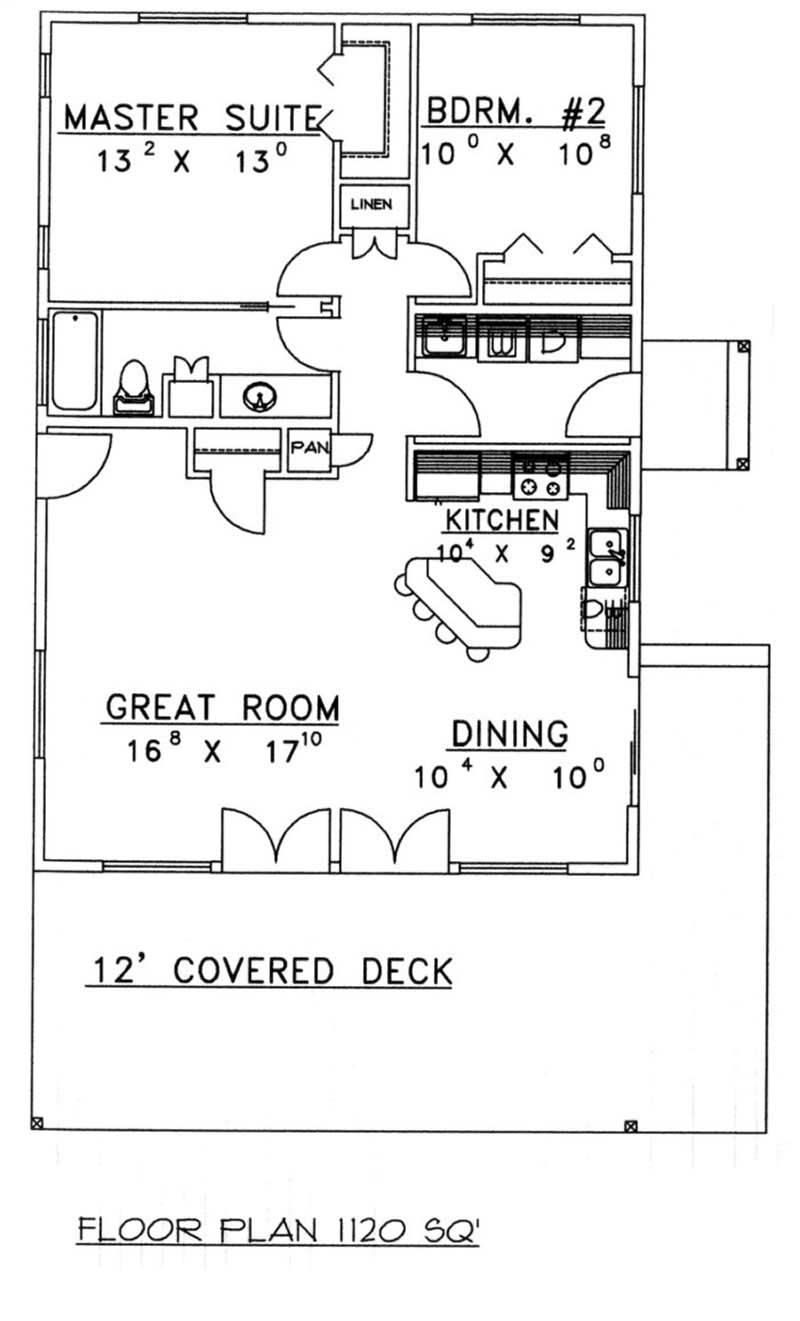 Floor Plan First Story of Ranch Plan #132-1489