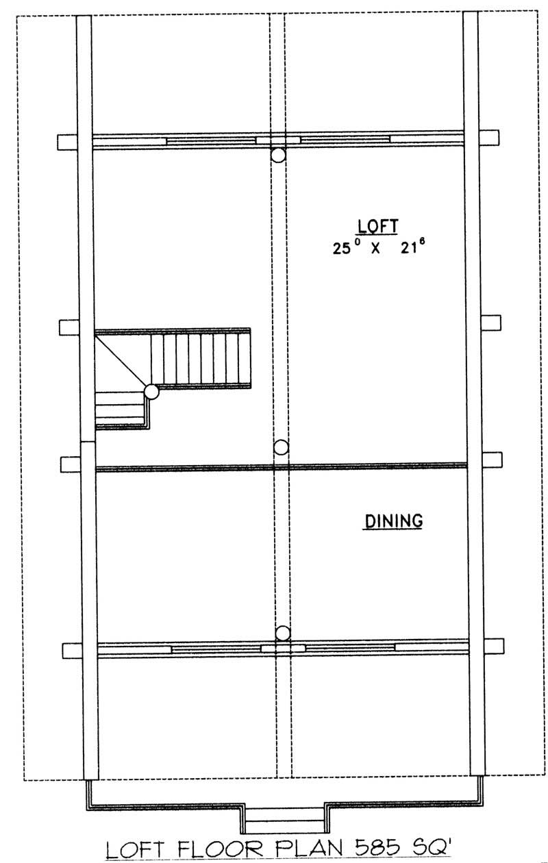 Floor Plan Second Story of Log Cabin Plan #132-1492