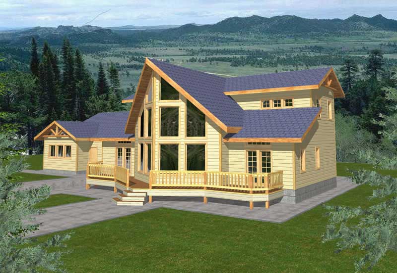 Front Elevation of this Vacation Homes House (#132-1493) at The Plan Collection.