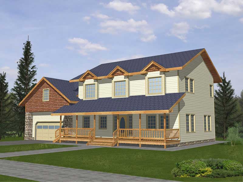 Front Elevation of this Country House (#132-1494) at The Plan Collection.