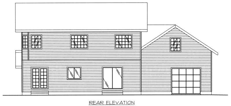 Home Plan Rear Elevation of this 4-Bedroom,2059 Sq Ft Plan -132-1494