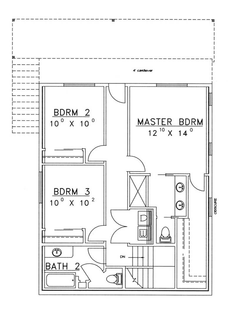 Floor Plan Basement of Country Plan #132-1496