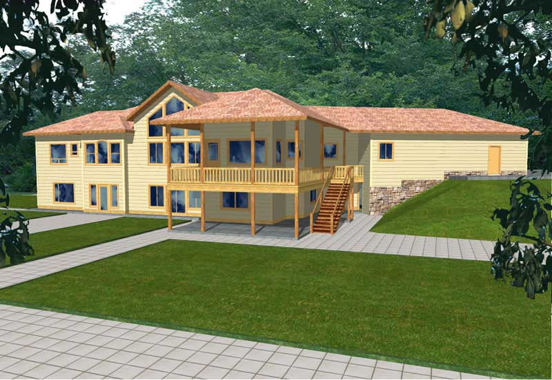 Front Elevation of this Ranch House (#132-1497) at The Plan Collection.