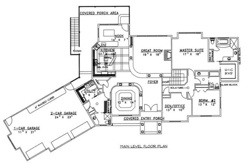 Floor Plan First Story of Ranch Plan #132-1497