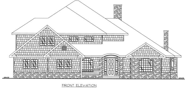 Home Plan Front Elevation of this 3-Bedroom,4212 Sq Ft Plan -132-1498