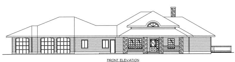 Home Plan Front Elevation of this 3-Bedroom,2061 Sq Ft Plan -132-1499
