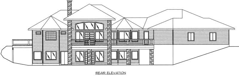 Home Plan Rear Elevation of this 3-Bedroom,2061 Sq Ft Plan -132-1499
